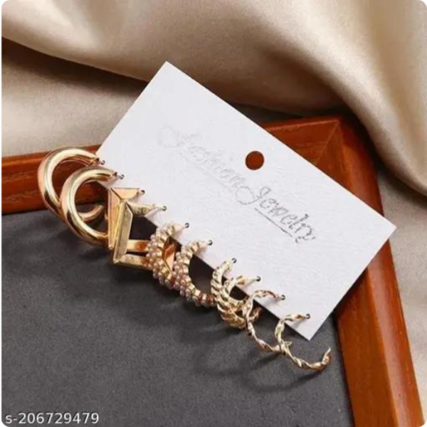 Chain Pearl Hoop Earring